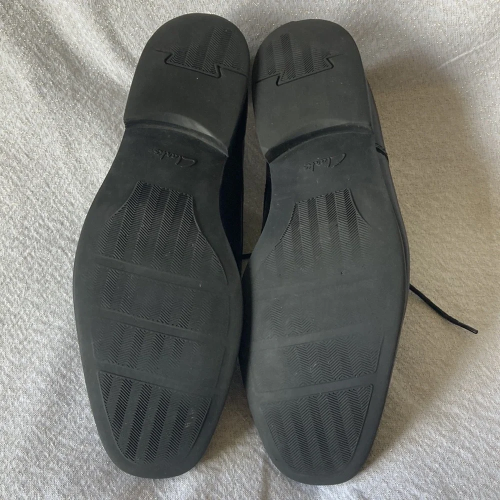 Clark's collection soft cushion lace Black men shoes Size 9.5W